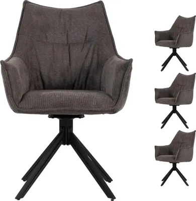 Produktbild von Diningsessel Ginosa - 4er Set - drehbar - dunkelgrau