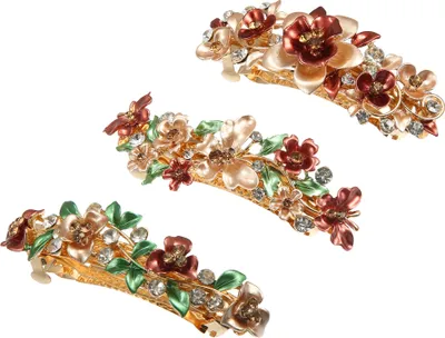 Produktbild von 3 Haarspangen, Accessoires für Damen, Haarclips, Glitzer, Strass-Haarnadeln, Kaffeefarbe