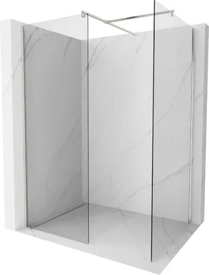 Produktbild von Mexen Kioto Duschwand Walk-in 150 x 115 cm, transparent, gebürsteter Nickel - 800-150-202-97-00-115