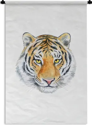 Produktbild von MuchoWow® Wandteppich Wandbehang Tiger - Augen - Kopf 90x135 cm Tapisserie Dekoration Wandtuch - Baumwolle - Wandskulptur