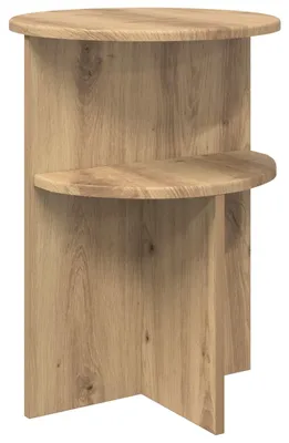 Image de vidaXL Table d'appoint en chêne Artisan Ø 39,5 x 55 cm, bois d'ingénierie