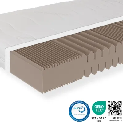 Produktbild von Matratze 90x200 H5, 7 Zonen Kaltschaummatratze 90x200 cm, Höhe 18cm, Antibakterieller Active Greenfirst Bezug ideal für Allergiker, waschbar mit 4-seitigem Reißverschluss, Matratze H5, Matratze atmungsaktiv, Allergiker geeignet, Matratze orthopädische, fest, sehr fest, Matraze 90x200, Matrazte 90x200