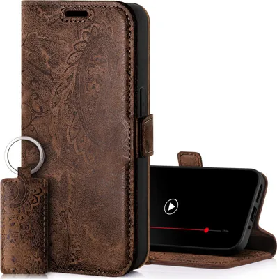 Produktbild von SURAZO Handyhülle für Samsung Galaxy A35 Hülle Leder – Klappbarleder Schutzhülle RFID Schutz Lederhülle Braun