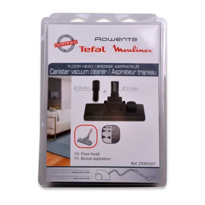 Packaging for a Rowenta vacuum cleaner floor head.