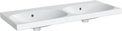 Produktbild von Geberit Doppelwaschtisch ACANTO 1200 x 482 mm, ohne Hahnlöcher, mit Überlauf weiß KeraTect