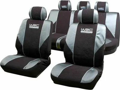Immagine prodotto di Set di coprisedili per auto WRC 007 339, universale, facile da pulire, nero/grigio