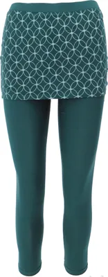Produktbild von Yoga-Hose, Leggings mit Minirock aus Baumwolle Flower of Life - Emerald, Damen, Grün, Baumwolle(Bio),Elasthan, Größe: S