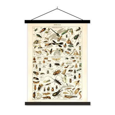 Produktbild von MuchoWow® Textilposter Insekten - Tiere - Gestaltung 90x120 cm mit schwarzem Rahmen - Dekoration