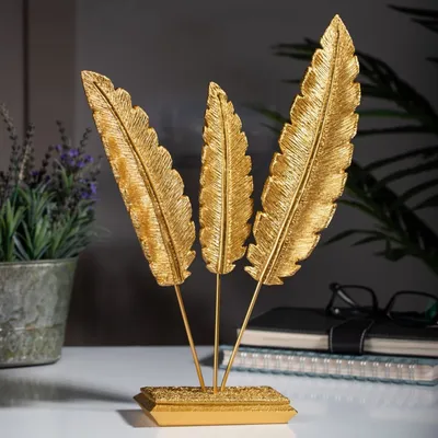 Produktbild von Goldene Feder 3 pcs Mit Einer Etage Deko Figur