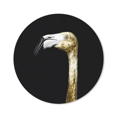 Produktbild von MuchoWow® Mauspad Mousepad Flamingo - Vogel - Gold 40x40 cm - Mousepads - Maus Mat - Pad - Mausunterlage - Schreibtisch Accessoires