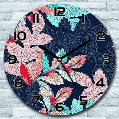 Produktbild von Wanduhr aus Glas Rund fi 30 Zweig blau und rosa Quarz Deko Schlafzimmer Büro