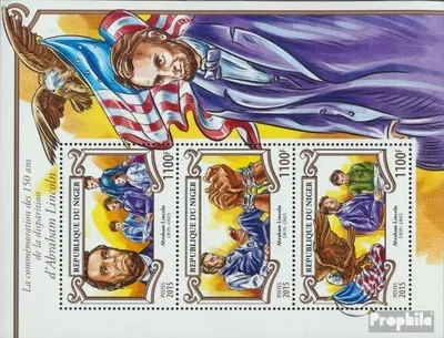 Produktbild von Briefmarken Niger 2015 Mi 3559-3560 Kleinbogen (kompl. Ausg.) postfrisch Abraham Lincoln