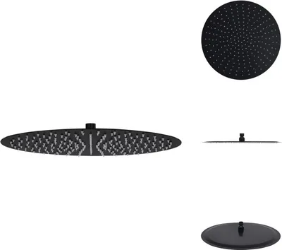 Produktbild von vidaXL Regenbrause Edelstahl 40 cm Rund Schwarz -  Duschköpfe