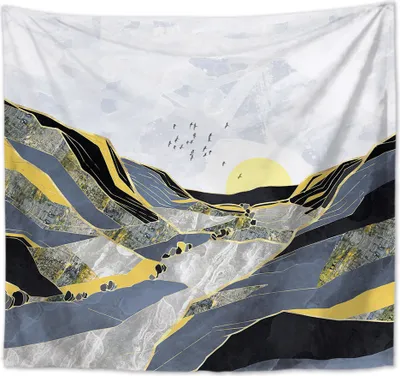 Image de 150cm x 200cm coucher de soleil tapisserie arbre tissu tapisserie montagne tenture murale psychédélique nature paysage tapisserie décoration pour chambre salon,couleur 07