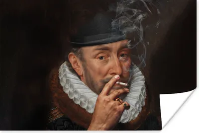 Produktbild von MuchoWow® Poster Wilhelm von Oranien - Adriaen Thomasz - Rauchen 60x40 cm - Schlafzimmerdekoration