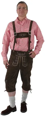 Produktbild von Lederhose Kniebundhose im Trachtenstil mit Träger
