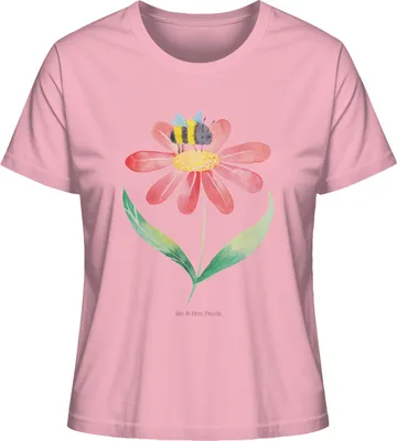 Produktbild von Mr. & Mrs. Panda Damen T-Shirt Hummel Blume Größe XL - Baumwolle Pink - Geschenk, Hummeln, Lustige Sprüche, Shirt, Wespe, Basic, Biene, Natur, Rundhals, Oberteil