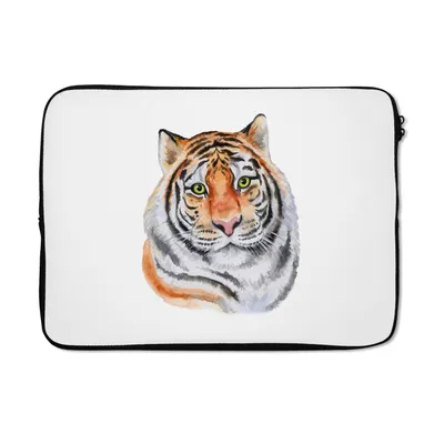 Produktbild von MuchoWow® Laptop Hülle 14 ZollTiger - Augen - Weiß Laptoptasche - Laptoptasche - Stoßsicher - Schutzhaube