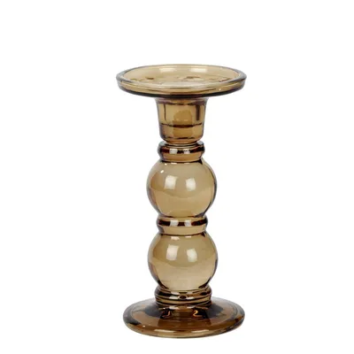 Produktbild von Lambert Andratx Leuchter Glas auster, H 18,5 cm, D 9,5 cm, für Stabkerzen und Stumpenkerzen 18034