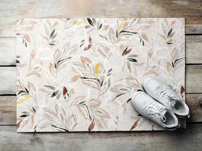 Produktbild von Fußmatte Aussen - Schuhmatte Haustür- Schmutzfangmatte Türvorleger - Outdoor Teppich Schmutzfänger - 90x60 cm - Zusammenfassung Botanik