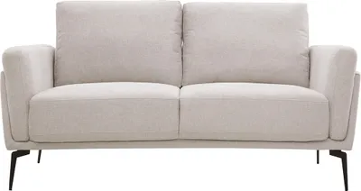 Produktbild von Miliboo - Design-Sofa mit Stoff im Samtdesign Beige 2-Sitzer MOSCO