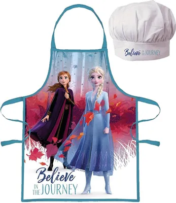 Obrázek produktu pro Dívčí zástěra s čepicí Frozen II Anna a Elsa
