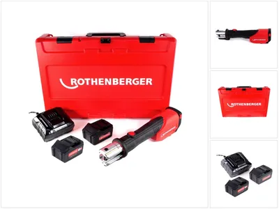 Image de Rothenberger ROMAX 4000 18 V Li-Ion Basic Set Sertisseuse sans fil + Coffret de transport + 2x Batteries 4,0 Ah + Chargeur