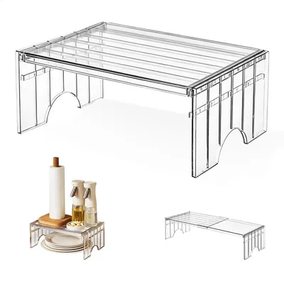 Ausziehbares Küchenregal, verstellbar, 30–50 cm, transparent