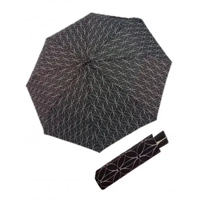 Zdjęcie produktu dla doppler stick parasol Fibre Flex Long AC Rings czarno-biały czarny