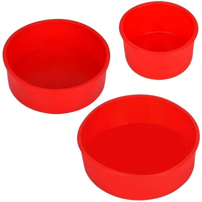 Produktbild von Brotbackform Silikon Rund Antihaft Kastenform Set 3 Stück für Kuchen und Brote