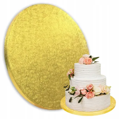 Produktbild von Elhandel Goldene Tortenunterlage Kuchen Geburtstag 25cm Rund