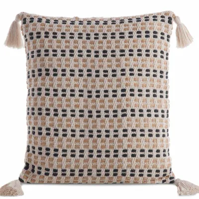 Produktbild von Dekorativer Kissenbezug Sofakissen BOHO 9A 45x45 creme schwarz