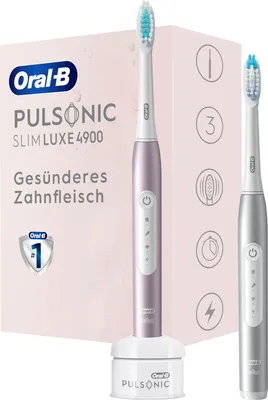 Produktbild von Pulsonic Slim Luxe 4900 Doppelpack Elektrische Schallzahnbürste, platin/rosegold