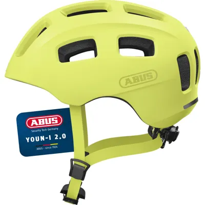 Obrázok produktu pre Cyklistická prilba ABUS Youn-I 2.0 - so svetlom pre deti, dospievajúcich a mladých dospelých - pre dievčatá a chlapcov - mono žltá, veľkosť S