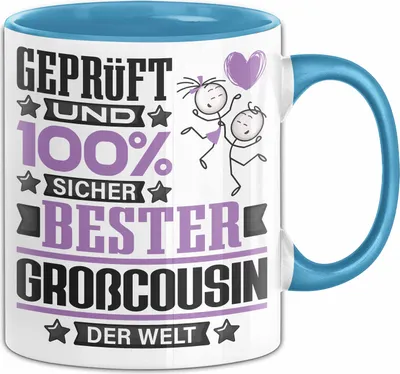 Produktbild von Großcousin Geschenk Lustiger Spruch für Großcousin Geschenkidee Bester Großcousin Der Welt (Blau)
