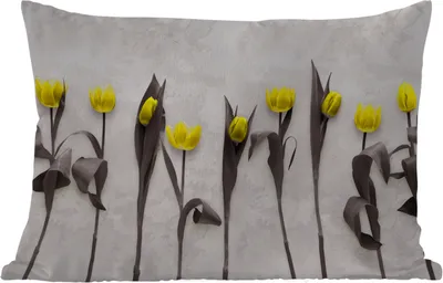 Produktbild von MuchoWow® Outdoor Kissen - Blumen - Tulpen - Marmor - 60x40 cm - Wetterfest - Lounge Kissen - Zierkissen - Kissen für Innenräume