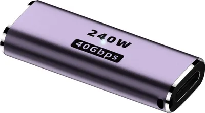Immagine prodotto di INF Adattatore multifunzionale 240W: USB-C femmina-femmina 40Gbps - Viola, 2 pezzi