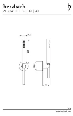 Produktbild von Herzbach LIVING SPA Brauseset mit Brausehalter und Stabhandbrause