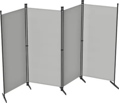 Image de YRHome Paravent séparateur de pièce 4 panneaux Grand format 320 x 180 cm Gris clair, pliable, opaque et stable, pour usage intérieur et extérieur