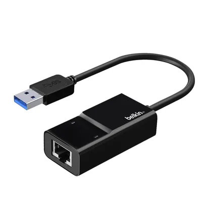 Obrázok produktu pre Belkin USB 3.0 / Gigabit Ethernet, Kábel, USB, Ethernet, Čierna