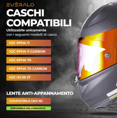 Imagen del producto de Visera para casco HJC RPHA 70, RPHA 11, HJ26, HJ-26ST, resistente a los arañazos, visera de repuesto
