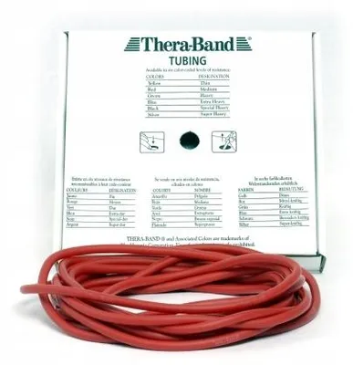 Produktbild von Thera-Band Rehabilitations-Schlauchband mittlerer Widerstand 7,5m rot