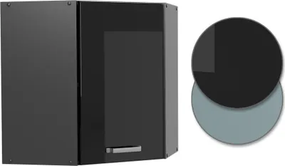 Produktbild von Eckhängeschrank Vicco R-Line Schwarz Hochglanz 57 cm, Model 41080