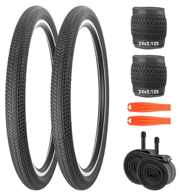 Produktbild von Set von 2 Fahrradreifen 24x2.125 mit Schläuchen