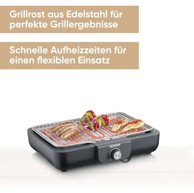 Produktbild von Severin PG 8554, 2300 W, Grill, Elektro, 900 cm², 370 x 290 mm, Tisch