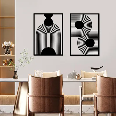 Produktbild von Metallische Wanddekoration - Geometrisch - Minimalistisch - Für Wohnzimmer und Schlafzimmer