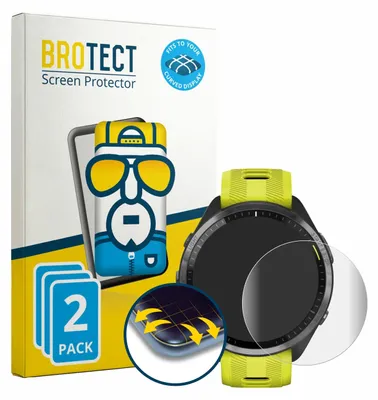Produktbild von 2x BROTECT Fullscreen Schutzfolie für Garmin Forerunner 965 / 970 Displayschutz Folie Fullcover Klar Transparent