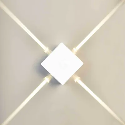 Produktbild von LED Wandleuchte Wandlampe weiß Vierstrahl 4W 520lm 3000K Warmweiß IP54