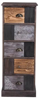 Produktbild von Schubladenkommode MARA Standregal Aufbewahrungsregal im Shabby Chic Vintage Look mit 5 Schubladen