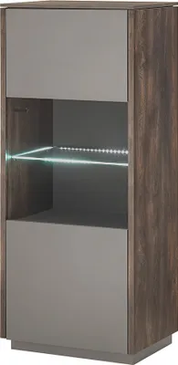 Produktbild von Vitrine halbhoch in Eiche mit anthrazit LAFAYETE-61